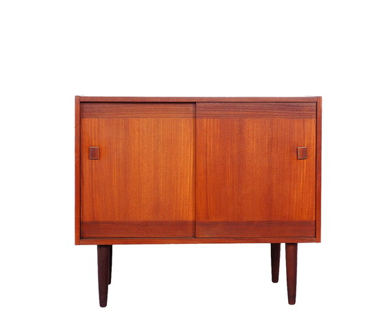 Image 1 of Small teak dresser with sliding doors