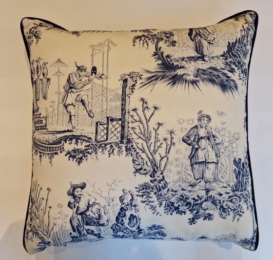 Image 1 of 2 Cushions Toile De Jouy