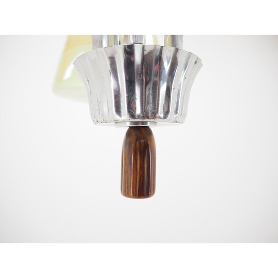 Image 1 of Lampadario vintage in cromo e vetro, Cecoslovacchia 1960