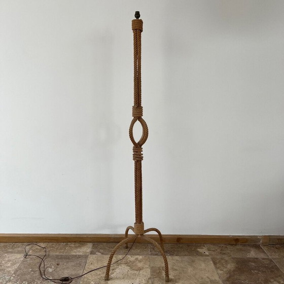 Image 1 of Vintage rope floor lamp by Audoux-Minet, France 1960