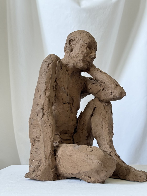 Image 1 of Yolande Ide - a terracotta sculpture of a naked man