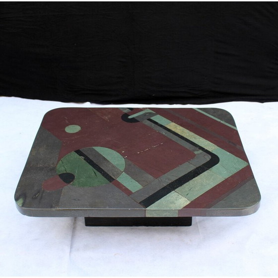 Image 1 of Vintage multi-colored coffee table by Pierre Elie Gardette, 1980