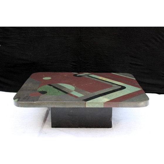 Image 1 of Vintage multi-colored coffee table by Pierre Elie Gardette, 1980