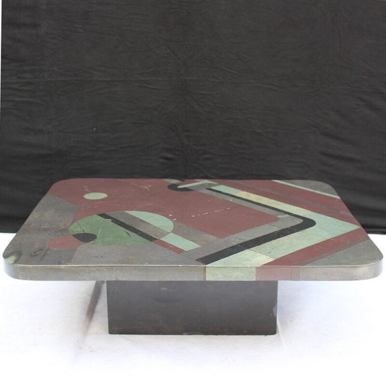 Image 1 of Vintage multi-colored coffee table by Pierre Elie Gardette, 1980