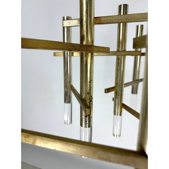 Image 1 of Vintage "Ice" chandelier in chrome steel for Sciolari with 9 lights, Italy 1960