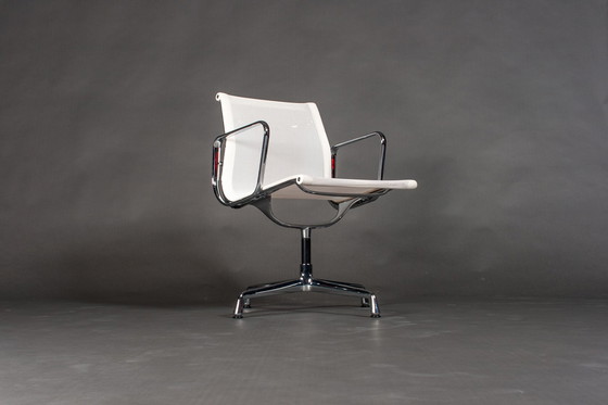 Image 1 of 4x Vitra ea108 white netweave chrome