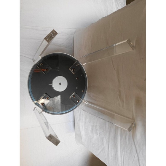 Image 1 of Sgabello vintage in plexiglas e velluto blu, 1980