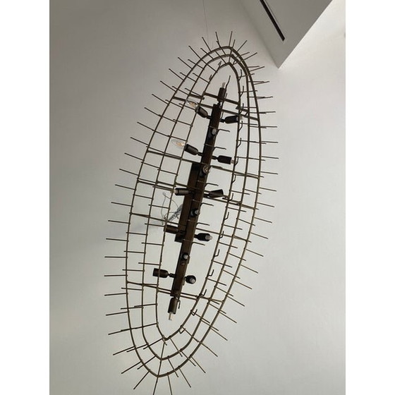 Image 1 of Contemporary Oval "Tronchi" Murano Glass Chandelier In Venini Style