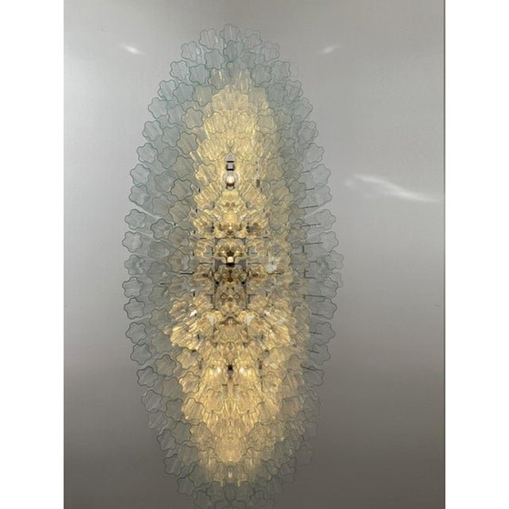 Image 1 of Contemporary Oval "Tronchi" Murano Glass Chandelier In Venini Style