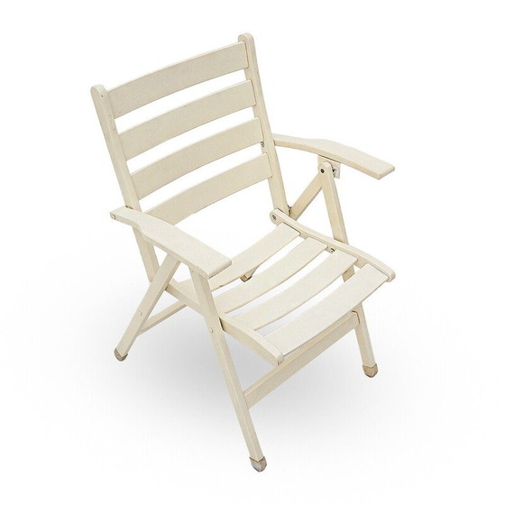 Image 1 of Pair of vintage solid wood folding outdoor chairs, Italy 1960