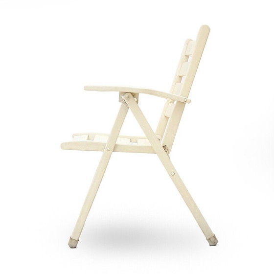 Image 1 of Pair of vintage solid wood folding outdoor chairs, Italy 1960