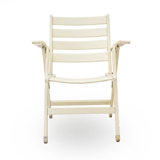 Image 1 of Pair of vintage solid wood folding outdoor chairs, Italy 1960