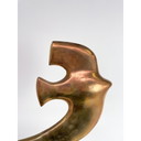 Escultura de pájaro de latón de mediados de siglo, década de 1970