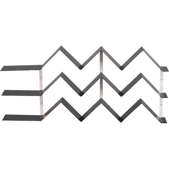 Image 1 of Vintage bent steel bookshelf, France 1960