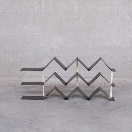 Libreria vintage in acciaio piegato, Francia 1960