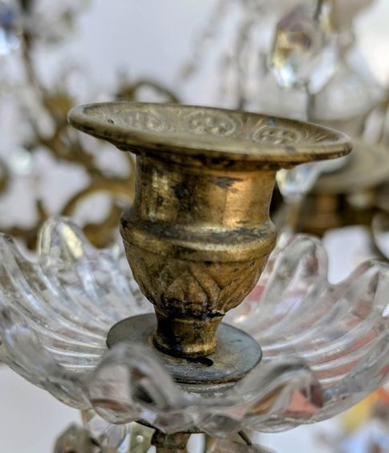 Image 1 of French Cristal Cage 1800s Chandelier