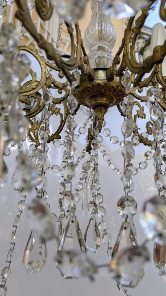 Image 1 of French Cristal Cage 1800s Chandelier