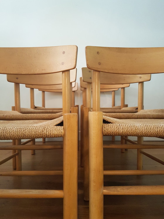 Image 1 of Set of 8 J39 chairs by Børge Mogensen for FDB Møbler