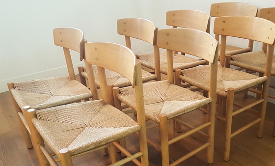 Image 1 of Set of 8 J39 chairs by Børge Mogensen for FDB Møbler