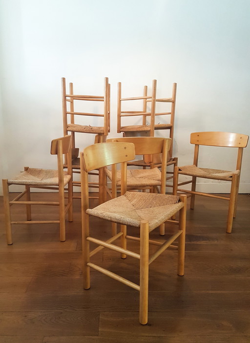 Ensemble de 8 chaises J39 par Børge Mogensen pour FDB Møbler