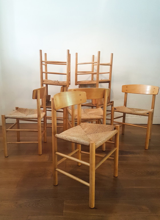 Image 1 of Set of 8 J39 chairs by Børge Mogensen for FDB Møbler