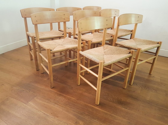 Image 1 of Set of 8 J39 chairs by Børge Mogensen for FDB Møbler