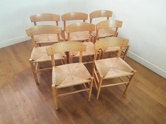 Image 1 of Set of 8 J39 chairs by Børge Mogensen for FDB Møbler