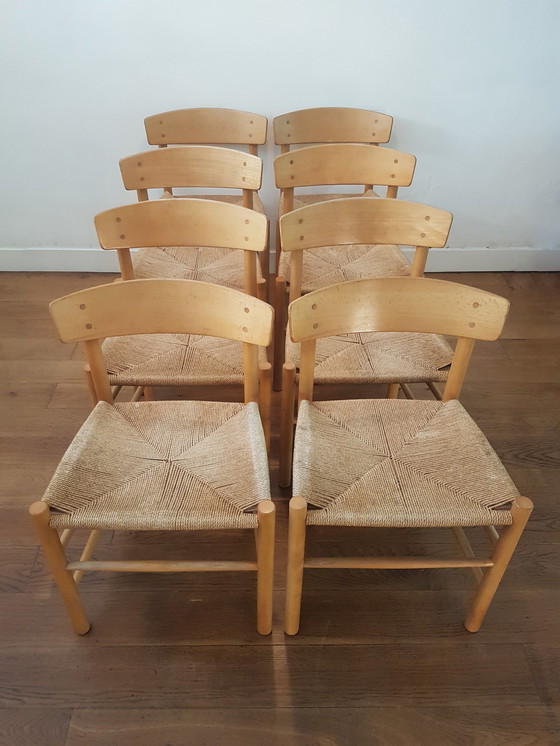 Image 1 of Set of 8 J39 chairs by Børge Mogensen for FDB Møbler