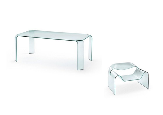 Image 1 of Fiam Italia Glass Table and Armchair