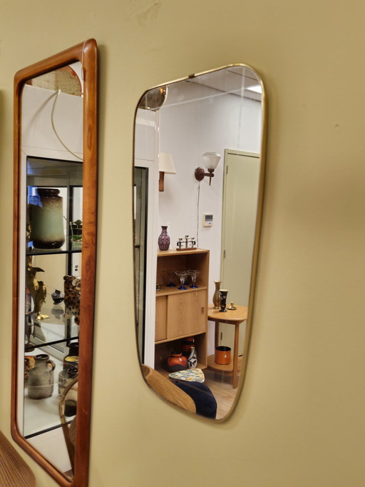 Specchio da parete vintage in ottone dorato