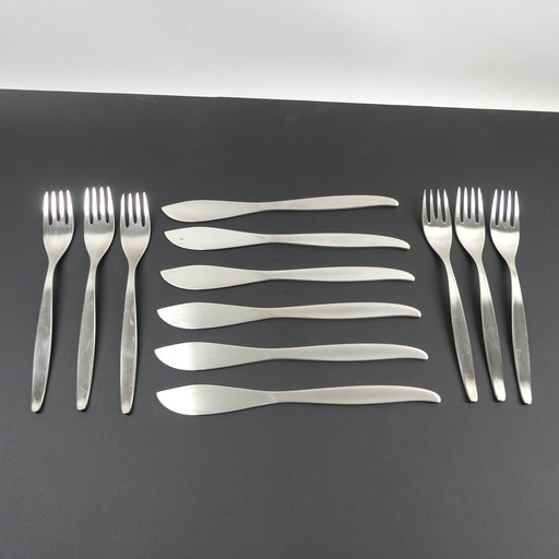 Wmf Stockholm fish cutlery set12 pieces, silverplated, Design Kurt Mayer