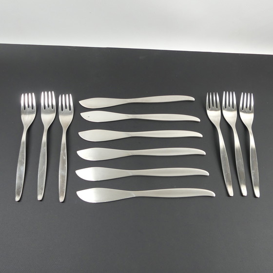 Image 1 of Wmf Stockholm fish cutlery set12 pieces, silverplated, Design Kurt Mayer