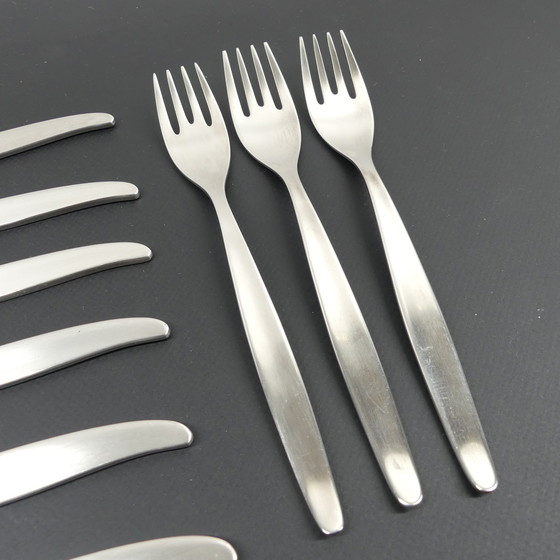 Image 1 of Wmf Stockholm fish cutlery set12 pieces, silverplated, Design Kurt Mayer