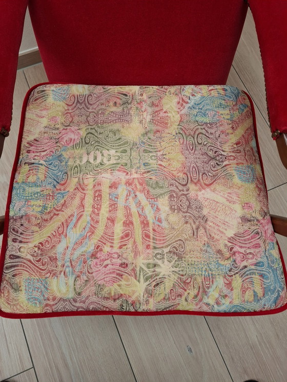 Image 1 of 2x vintage armchairs - red