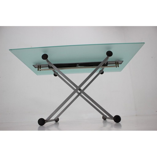 Vintage glass coffee table by Desalto, Italy 1990