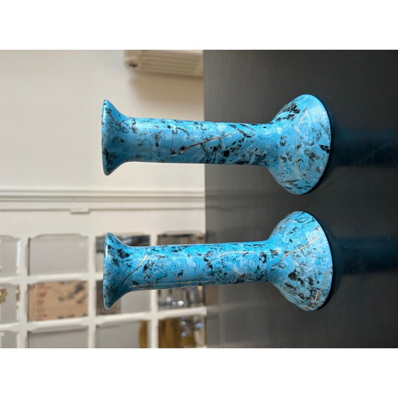 Image 1 of Pair of vintage porcelain candlesticks by Cb, 1980