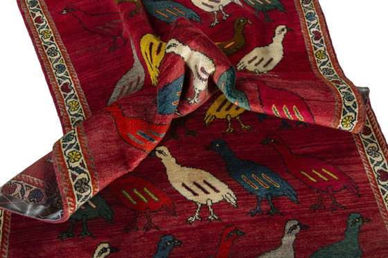 Image 1 of Hand-knotted Gabbeh Nomadic Rug - 296 X 127 Cm