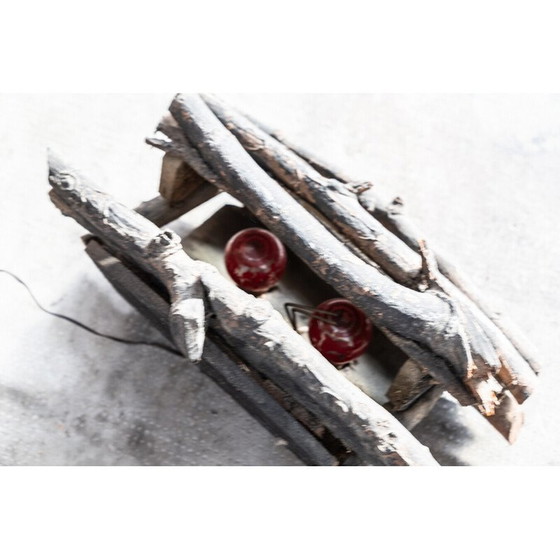 Image 1 of Vintage glass and rosewood sideboard with mirror by Luigi Brusotti, Italy 1990