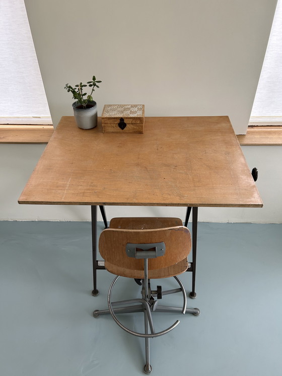 Image 1 of Circle Ahrend Drawing Table With Matching Chair