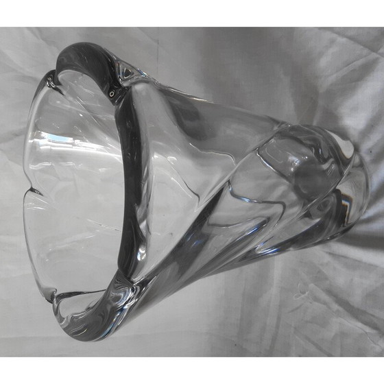 Image 1 of Vintage Daum molded crystal vase, 1960