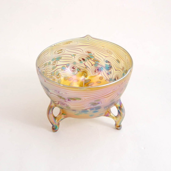 Image 1 of Bohemian Jugendstil / Art Nouveau Bowl On Three Open Feet 