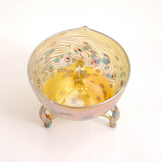 Image 1 of Bohemian Jugendstil / Art Nouveau Bowl On Three Open Feet 