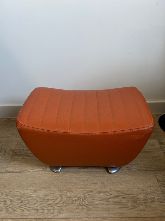 Image 1 of Leolux Balou Hocker / Footstool Orange Leather