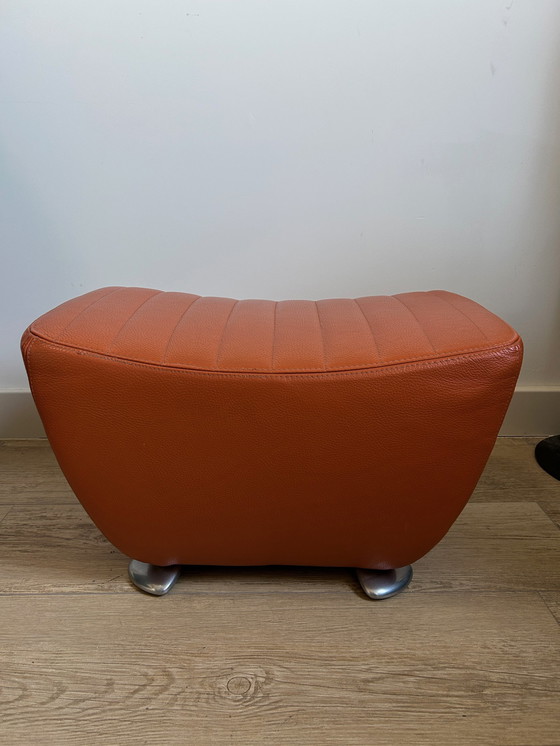 Image 1 of Leolux Balou Hocker / Footstool Orange Leather