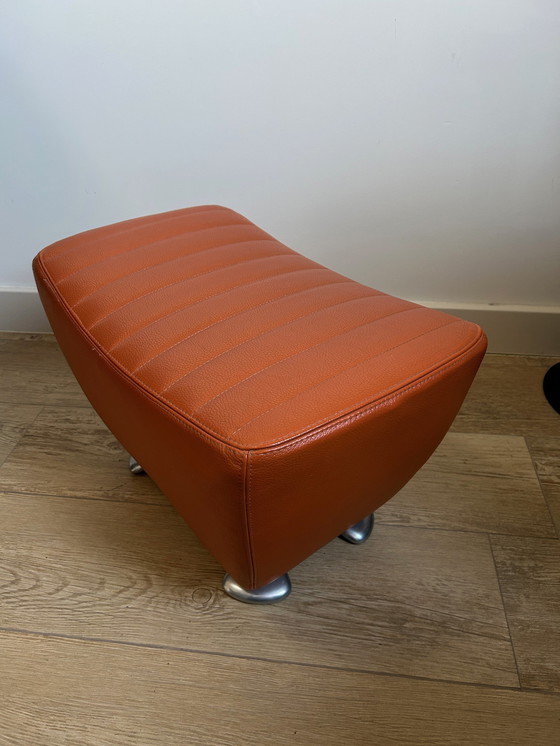 Image 1 of Leolux Balou Hocker / Footstool Orange Leather