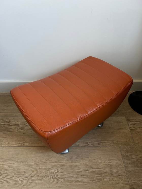 Image 1 of Leolux Balou Hocker / Footstool Orange Leather