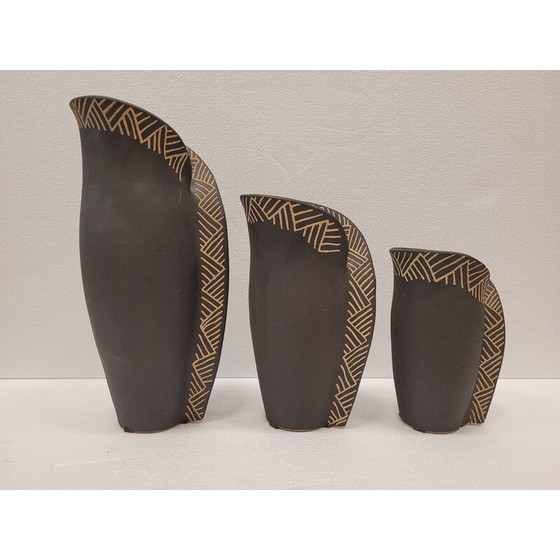 Image 1 of Set of 3 vintage terracotta vases, France