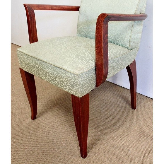 Image 1 of Pair of vintage Bridge chairs and Art Deco stool, 1940 