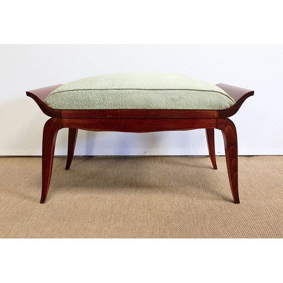 Image 1 of Pair of vintage Bridge chairs and Art Deco stool, 1940 