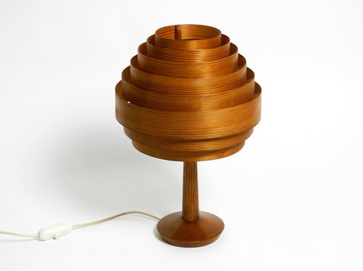 Beautiful 1960S Pine Veneer Lamella Table Lamp By Hans Agne Jakobsson | Ab Ellysett - Markaryd | Made In Sweden